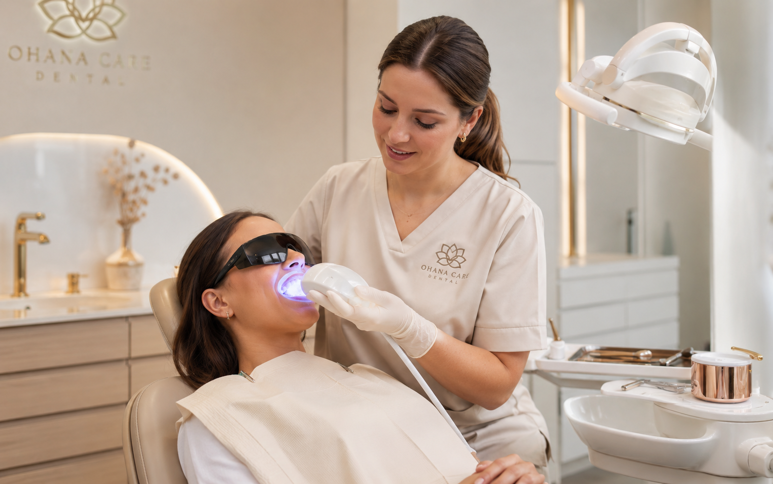 Professional teeth whitening consultation visual